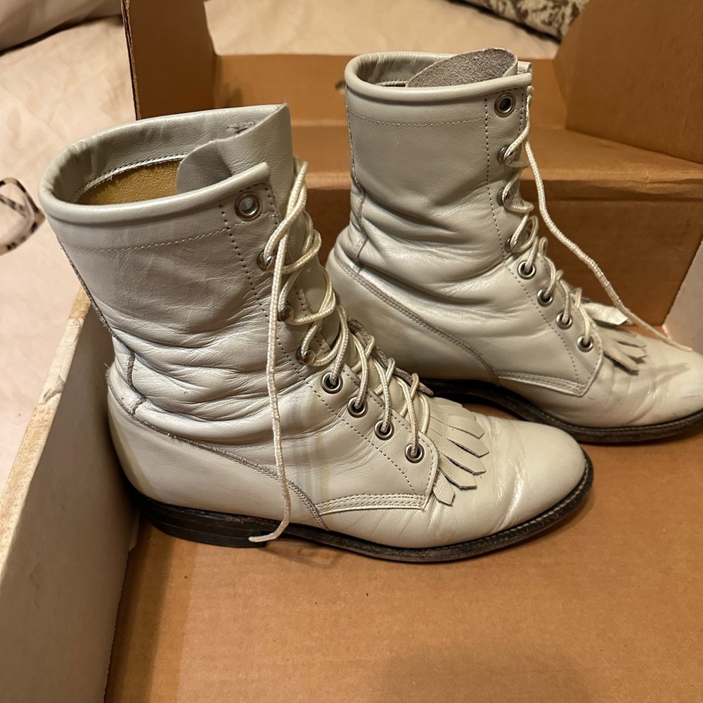 Women’s Justin roper lace ups Ivory
